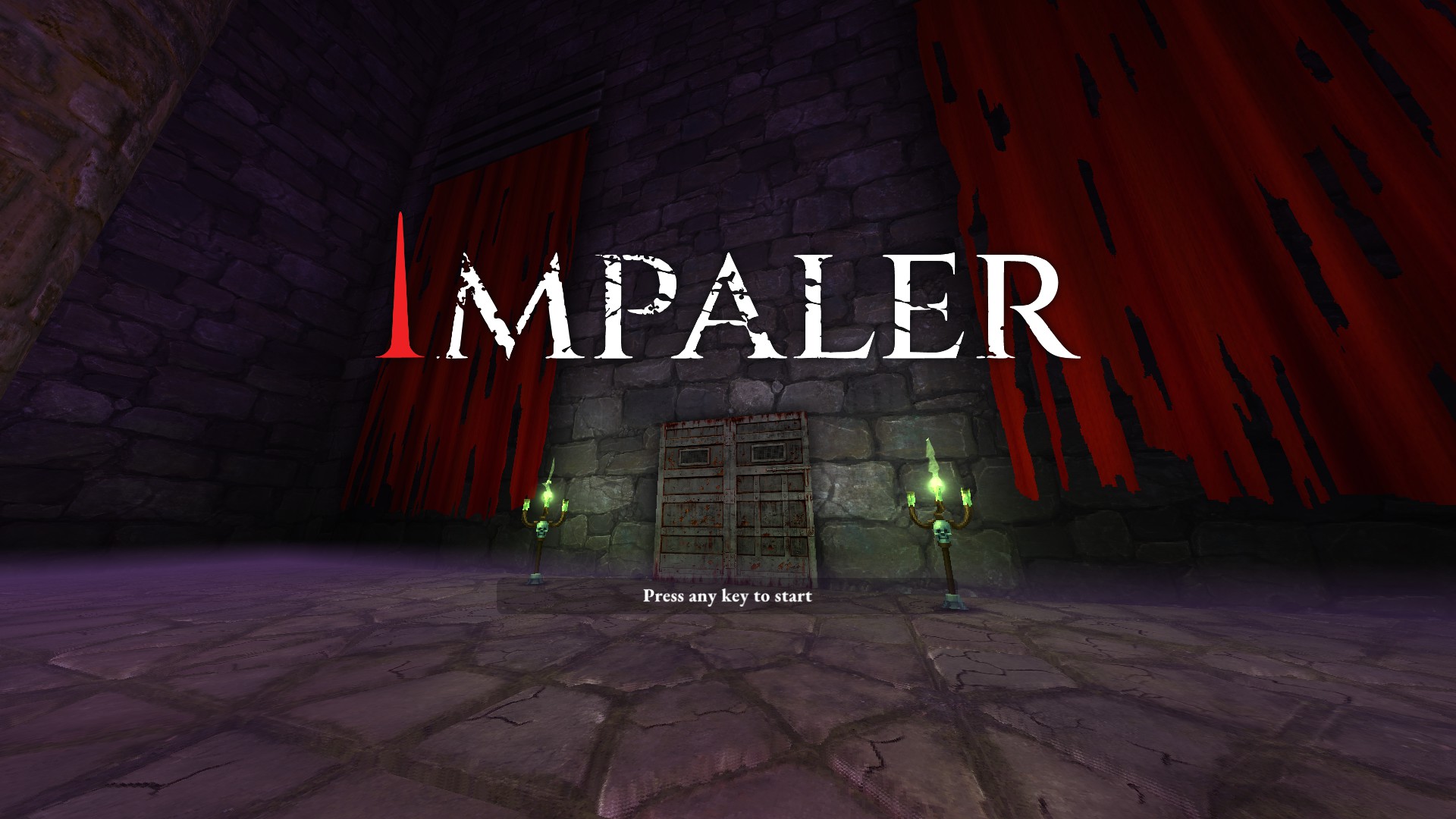 A screenshot showing the title menu of Impaler, a video game.
