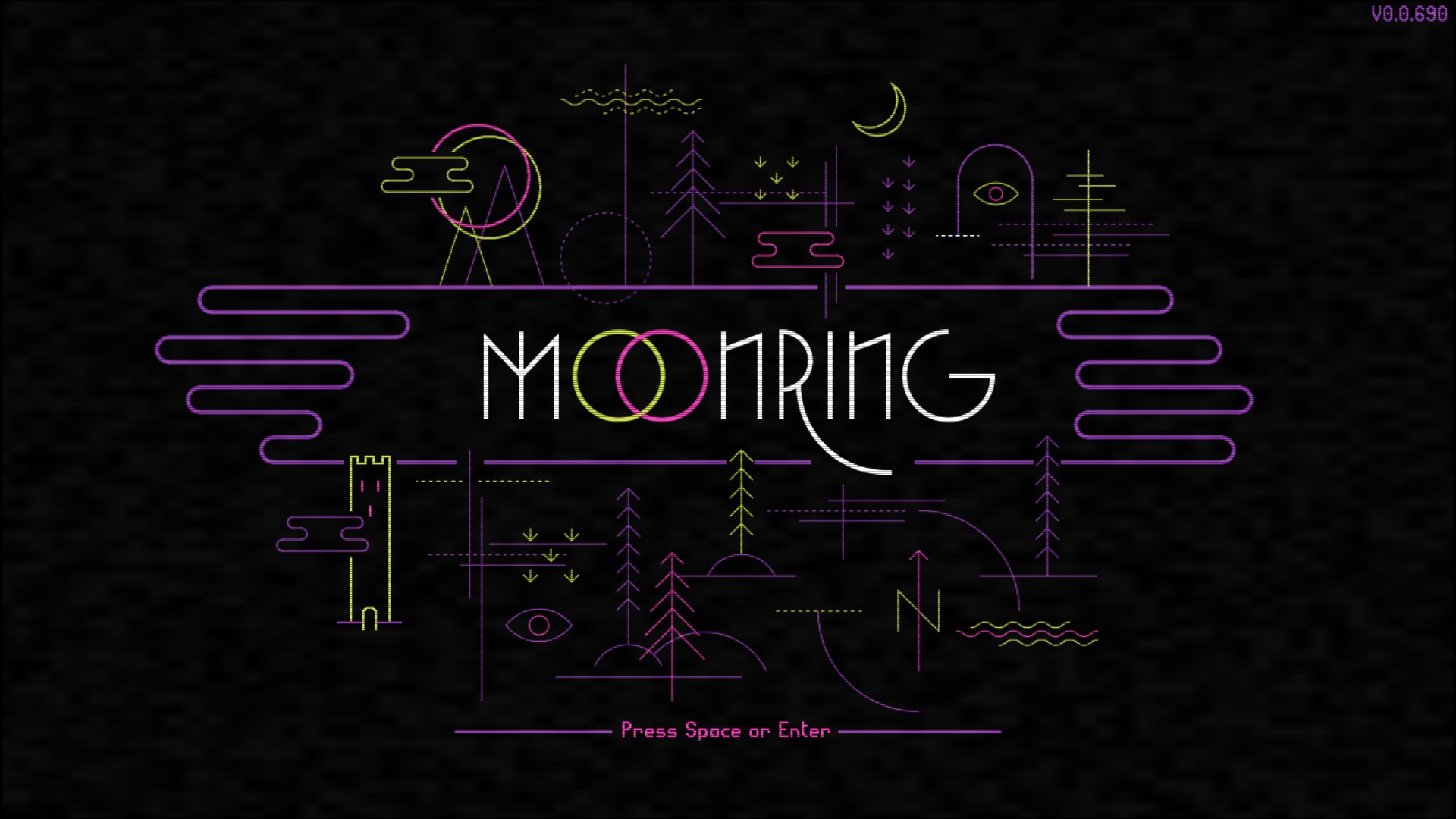 A screenshot showing the title menu of Moonring, a video game.