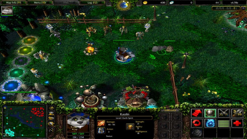 A screenshot of Dota1 - A custom game mode for Warcraft 3